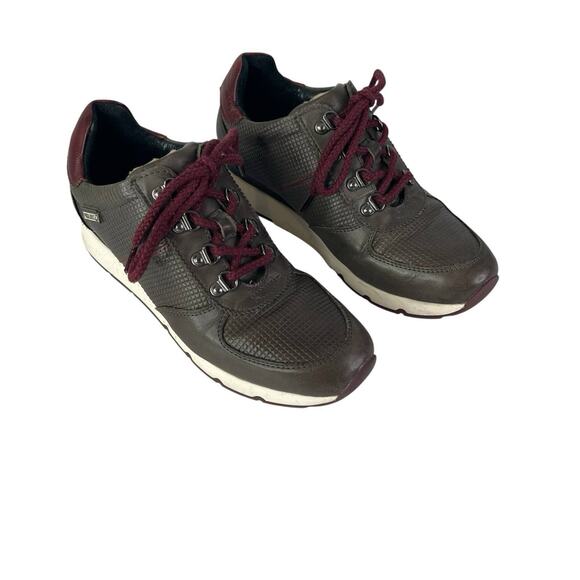 Pikolinos Mundaka Leather Sneaker Women's Size 39 Green Lace Up - Picture 1 of 10